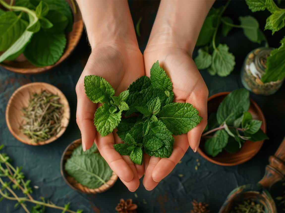 listy medovky na ruky 