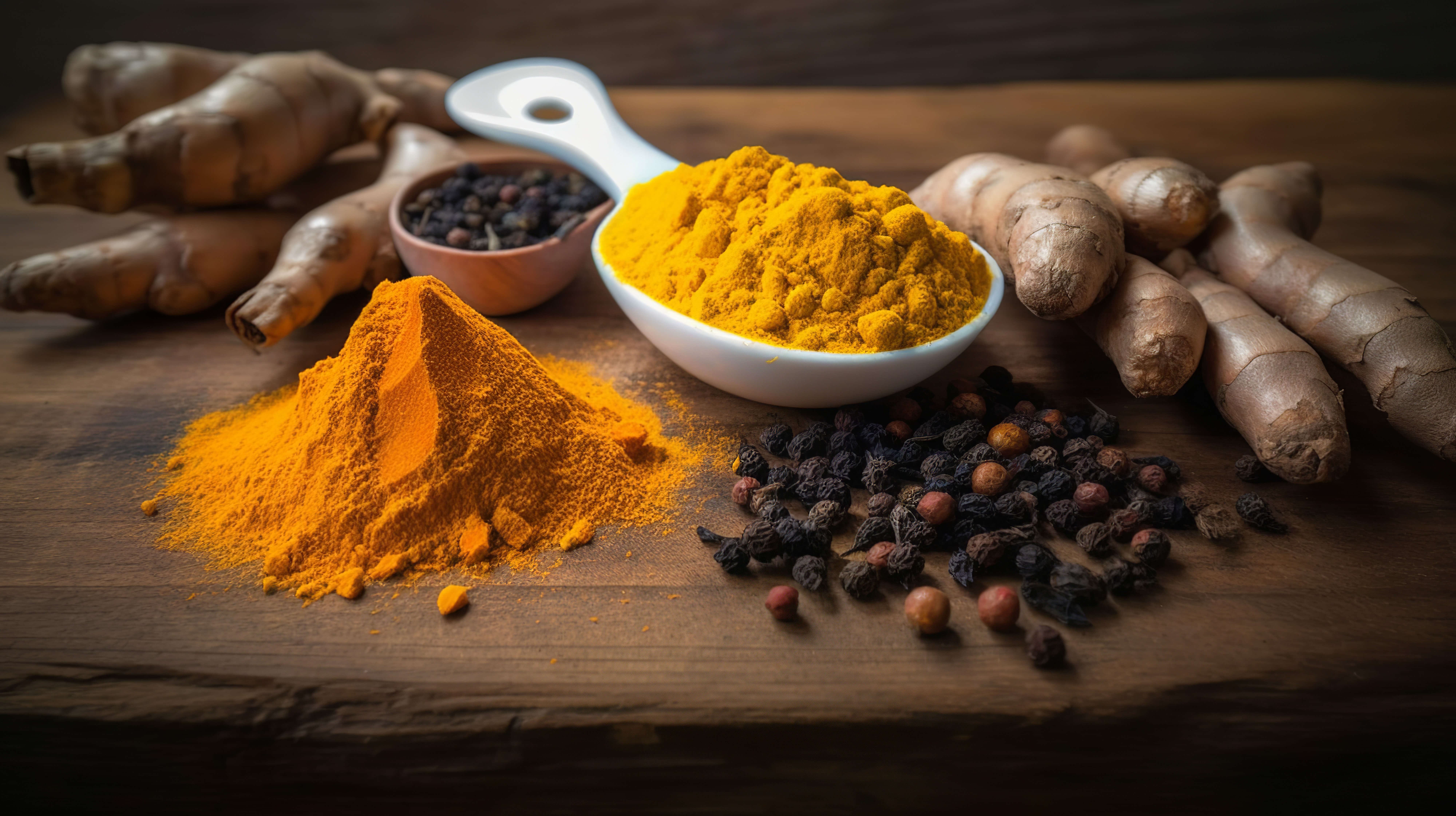 kurkuma a čierne korenie 