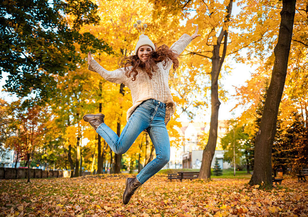 zdravá žena na jeseň