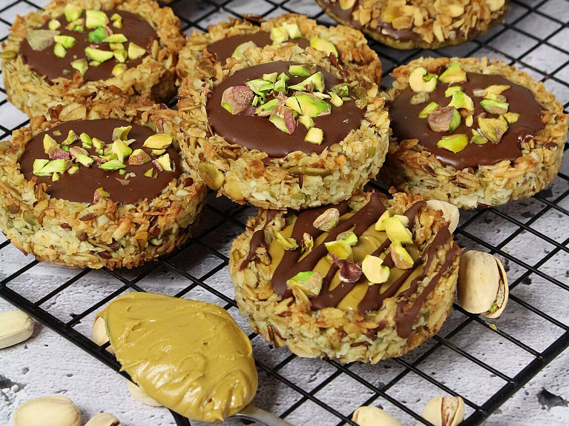 ovsené sušienky s pistáciovým krémom