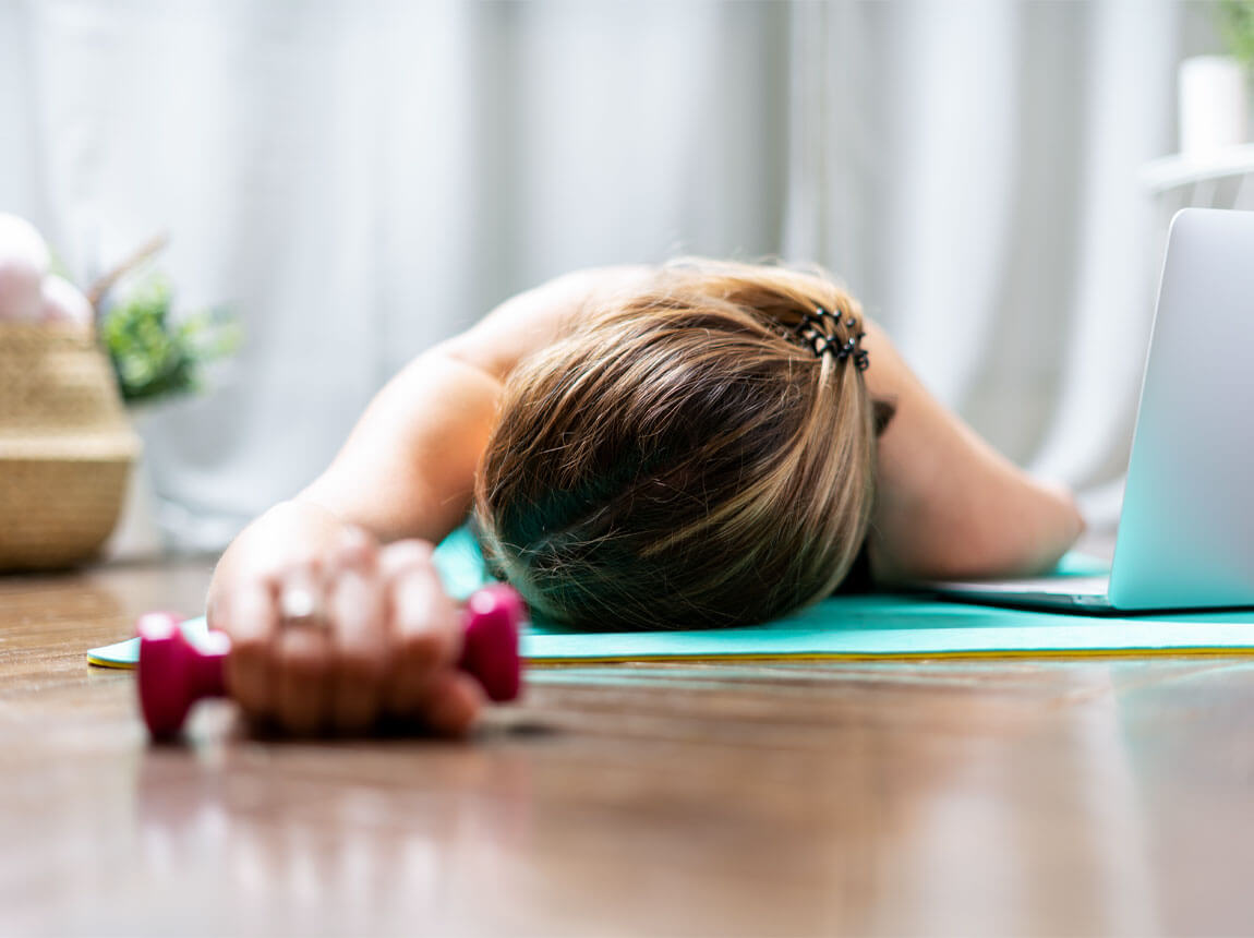 unavená žena po tréningu