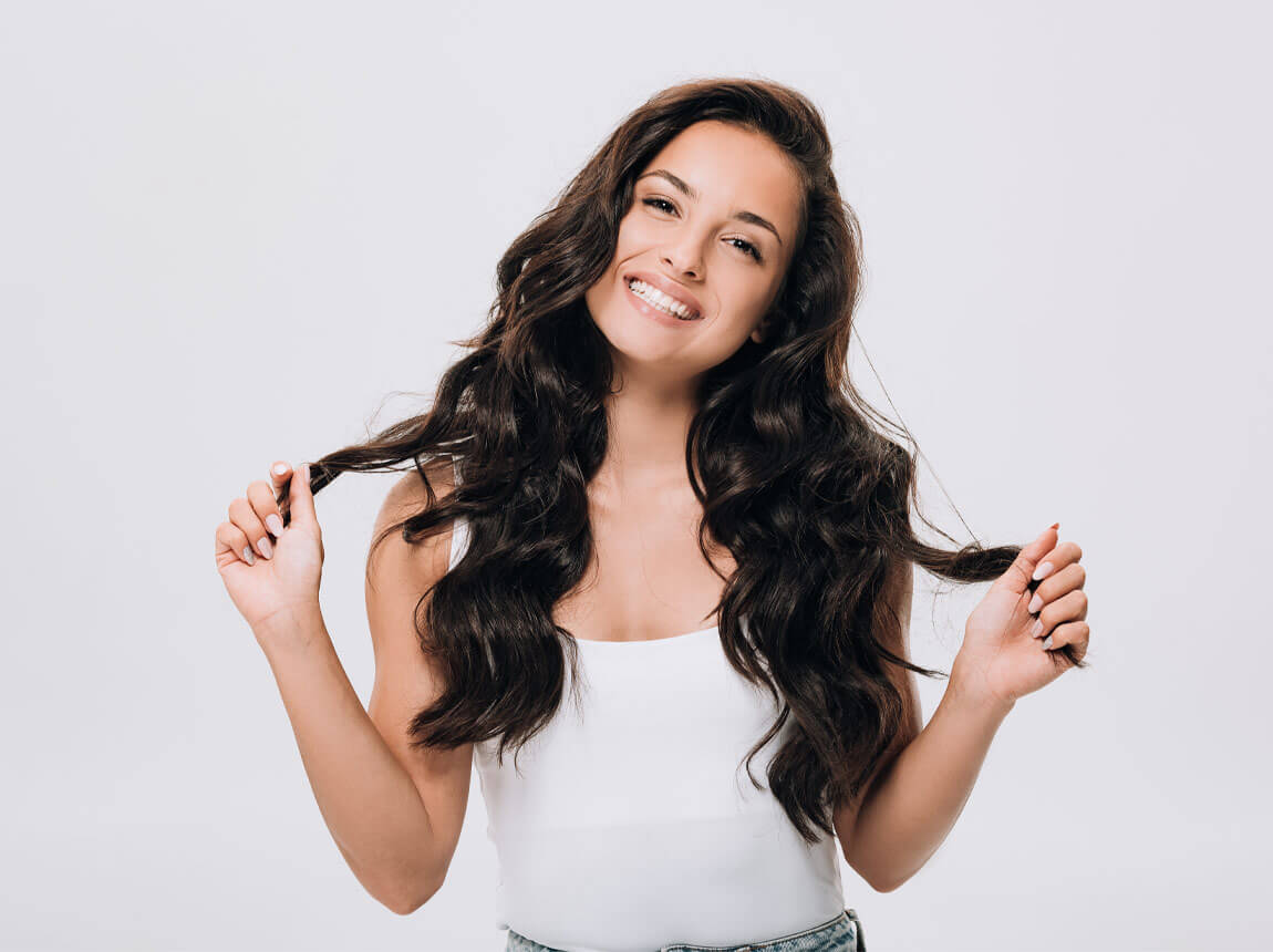 žena - krásne, zdravé vlasy, ženšen 