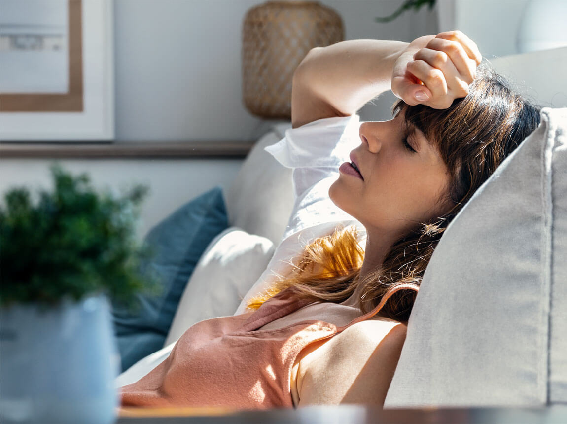 žena – menštruácia, únava