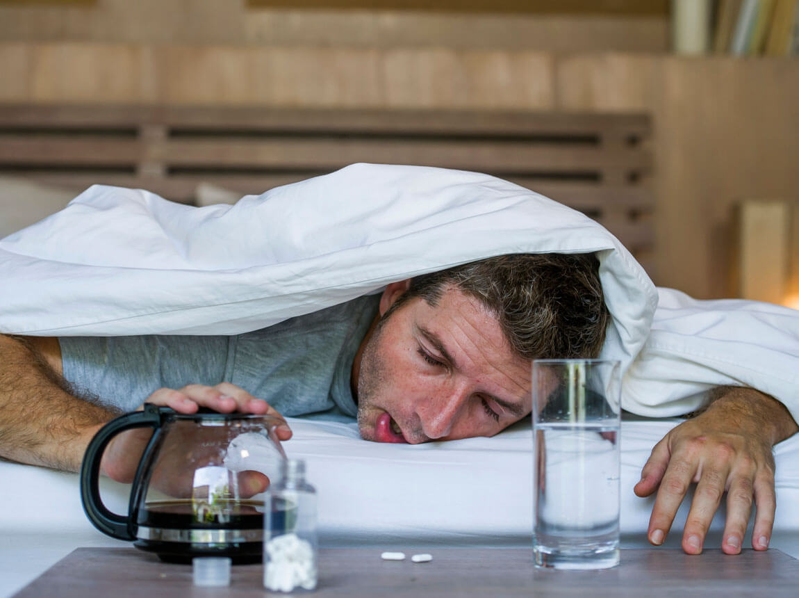 muž - kocovina po párty