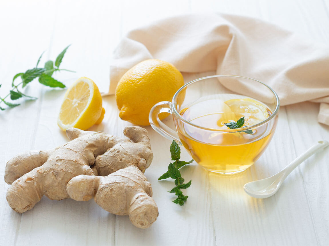 zázvorový a citrónový čaj