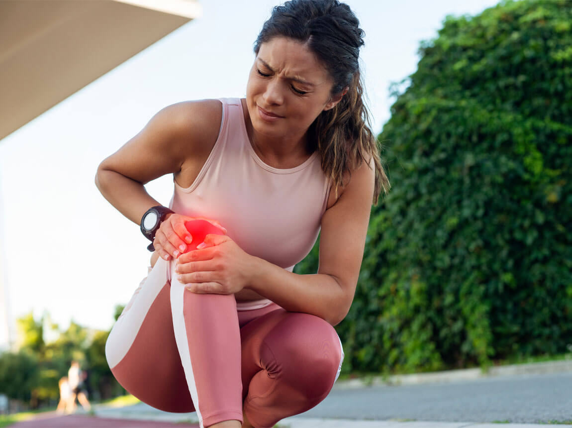 žena - Koleno bežca