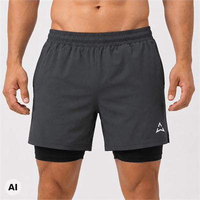 Allwear Šortky Runner 2v1 GRAPHITE