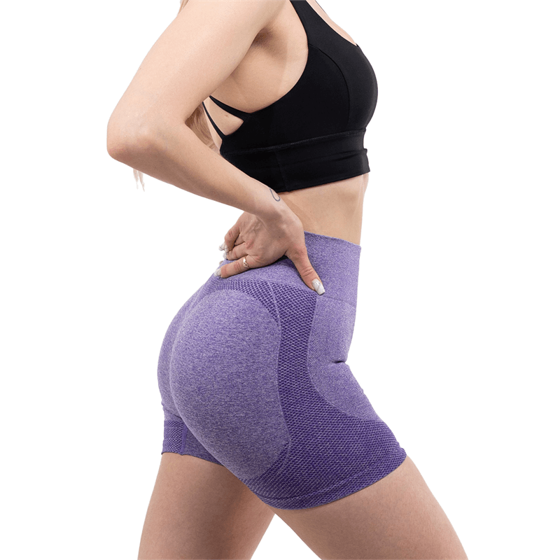 SFD WEAR BEZŠVOVÉ ŠORTKY PUSH UP PURPLE MELANGE