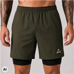 Šortky Runner 2v1 KHAKI