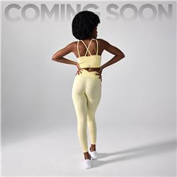 Legginsy Push Up V Back Butter Yellow