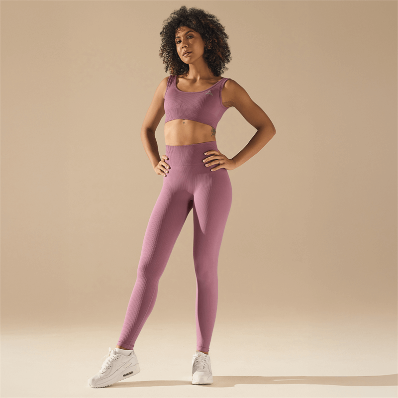 Allwear BEZŠVOVÉ LEGÍNY BASIC DUSTY ROSE
