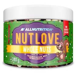 NUTLOVE WHOLENUTS HAZELNUTS IN DARK, MILK AND WHITE CHOCOLATE