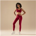 Legginsy + Top BASIC V-WAIST BURGUNDY (zestaw)