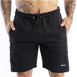 Man's Shorts Zip Pockets Black