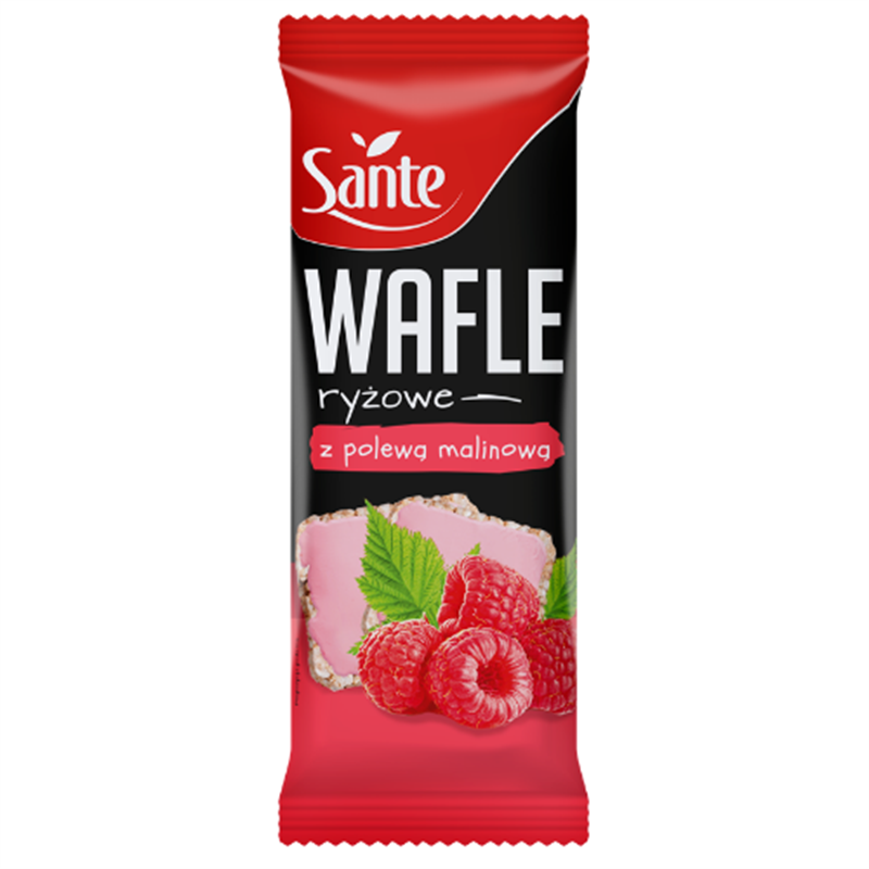 Sante Wafle ryżowe z polewą malinową