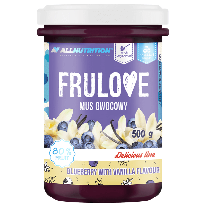 ALLNUTRITION FRULOVE Ovocné pyré Čučoriedkovo-vanilkový