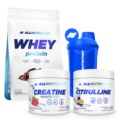 ALLNUTRITION Whey Protein 908g+Creatine Muscle Max 250g+Citrulline 200g+Shaker Wave