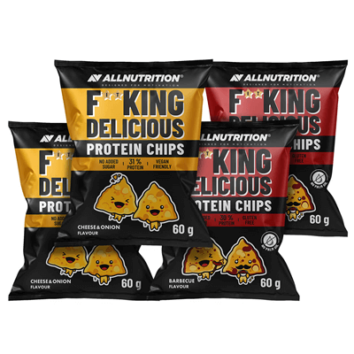 ALLNUTRITION 2 x PROTEIN CHIPS BARBECUE + 2 x PROTEIN CHIPS CHEESE ONION