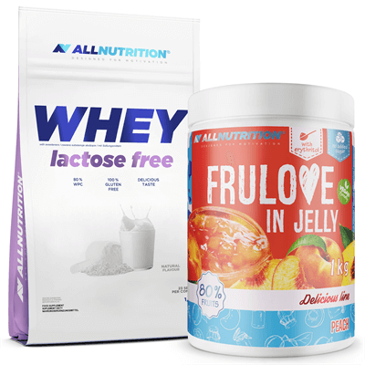 ALLNUTRITION Whey Lactose Free Protein 700g + FRULOVE In Jelly Peach 1000g