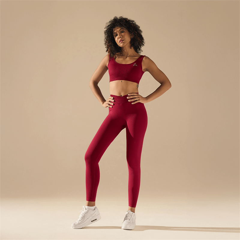 Allwear BEZŠVOVÉ LEGÍNY V-WAIST BURGUNDY